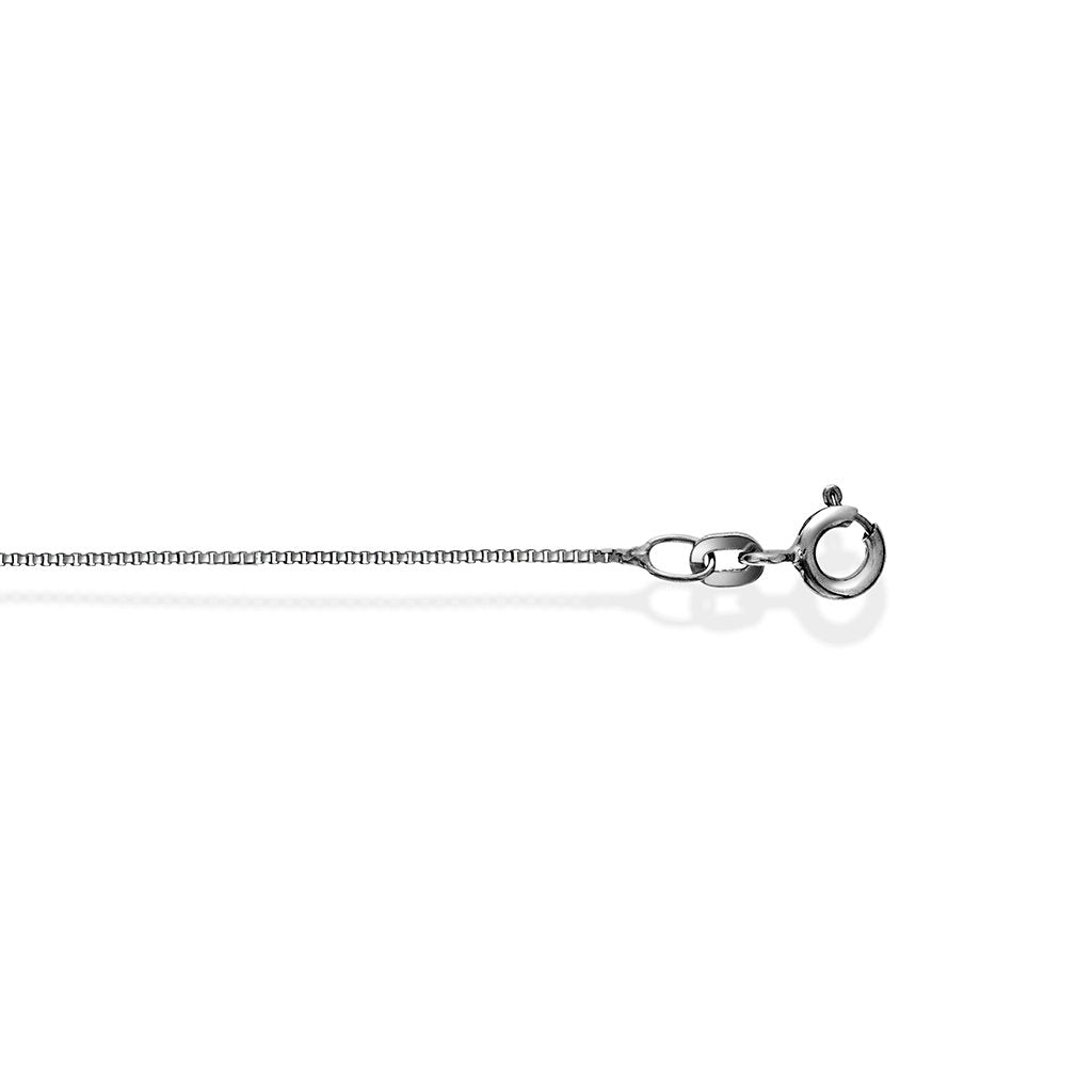 Veneziansk halskjede i 585 hvitt gull 0,8 mm, 34 cm