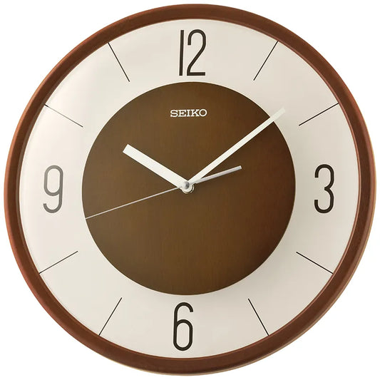 Seiko QXA852B veggklokke med brun skive