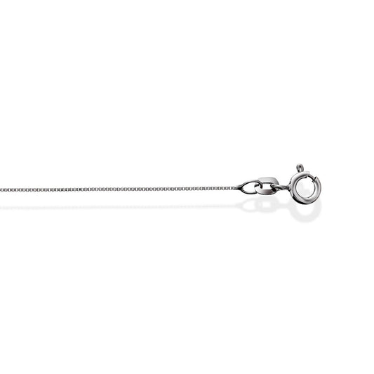 Veneziansk halskjede i 585 hvitt gull 0,6 mm, 38 cm