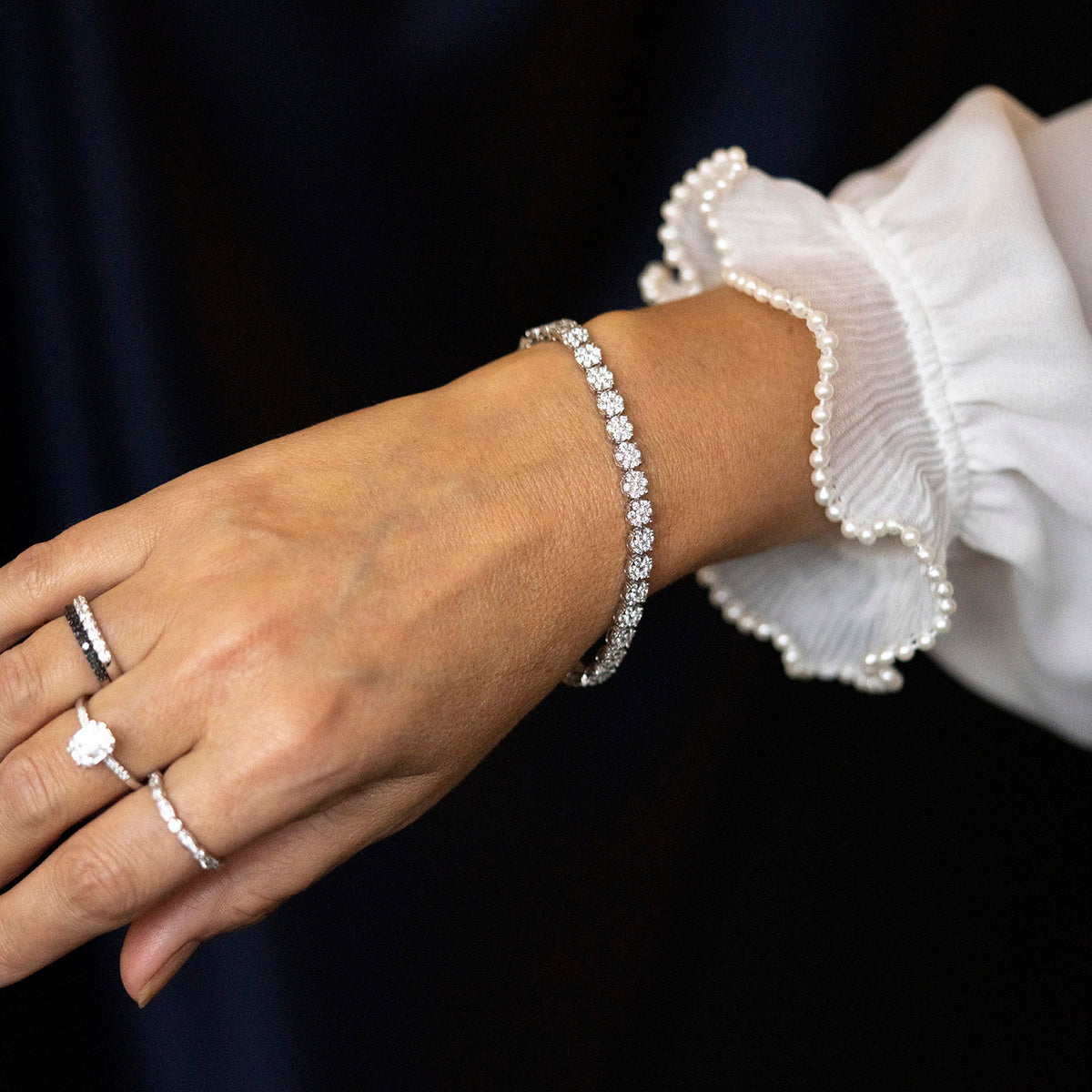 Armbånd i 14 karat hvitt gull med diamanter 5,00 ct, bilde 3 av 4