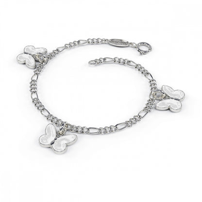 Charms-armbånd i 925 sølv med tre sommerfugler i glassemalje, bilde 1 av 9