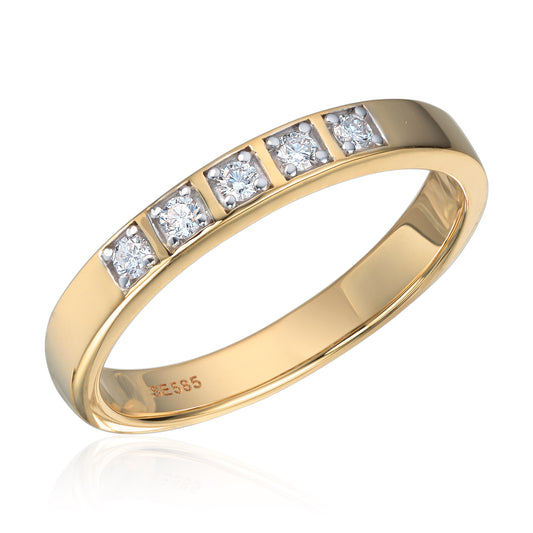 Ring 14K gull med 0,10ct WSI diamanter Artikkelnr: 57380 - Bjerveur.noRing 14K gull med 0,10ct WSI diamanter Artikkelnr: 57380