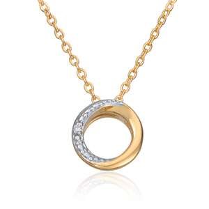 Anheng Cirkel i 14K gult gull med 0,003ct WSI diamanter Artikkelnr: 27485 - Bjerveur.noAnheng Cirkel i 14K gult gull med 0,003ct WSI diamanter Artikkelnr: 27485