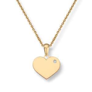 Anheng hjerte 0,015ct WSI 14K gult gull Artikkelnr: 27496 - Bjerveur.noAnheng hjerte 0,015ct WSI 14K gult gull Artikkelnr: 27496