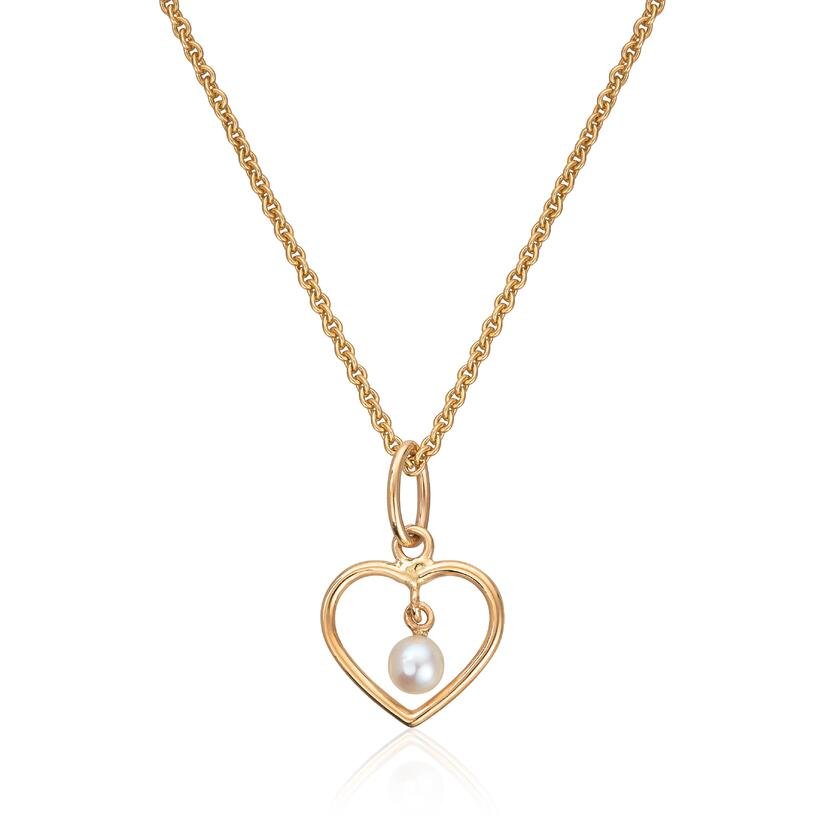 Anheng hjerte med perle i 14k Gult gull Artikkelnr: 27608 - Bjerveur.noAnheng hjerte med perle i 14k Gult gull Artikkelnr: 27608