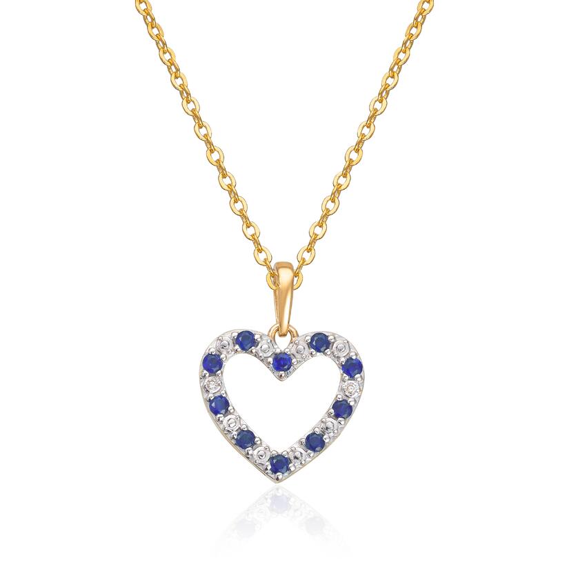 Anheng Hjerte Safir 0,007ct WSI Gult gull Artikkelnr: 27604 - Bjerveur.noAnheng Hjerte Safir 0,007ct WSI Gult gull Artikkelnr: 27604