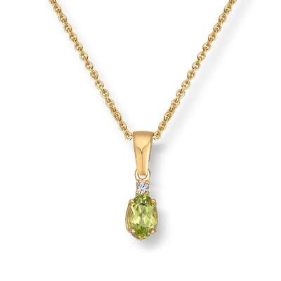 Anheng Peridot og zirkonia 14K gult gull Artikkelnr: 27498 - Bjerveur.noAnheng Peridot og zirkonia 14K gult gull Artikkelnr: 27498