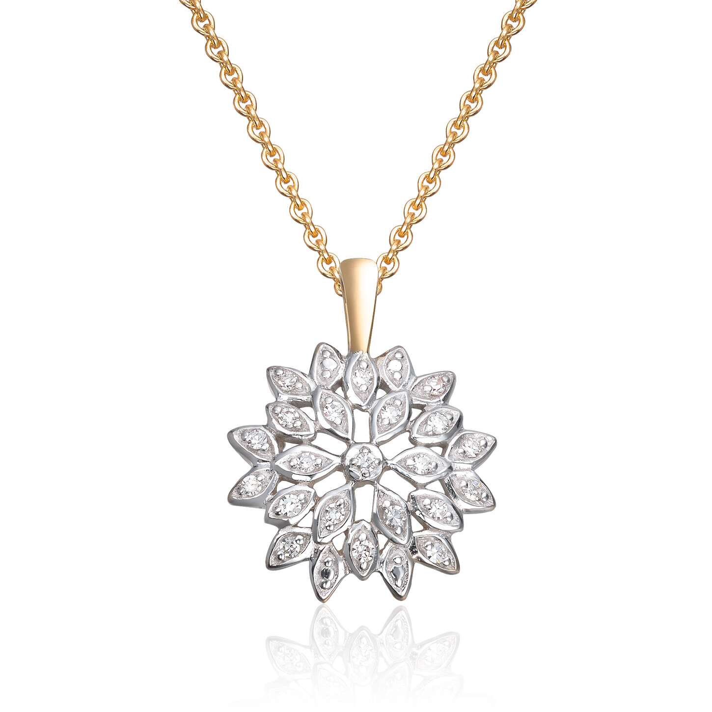 Anheng Rosett 14K gult gull med 0,10ct diamanter Artikkelnr: 27521 - Bjerveur.noAnheng Rosett 14K gult gull med 0,10ct diamanter Artikkelnr: 27521