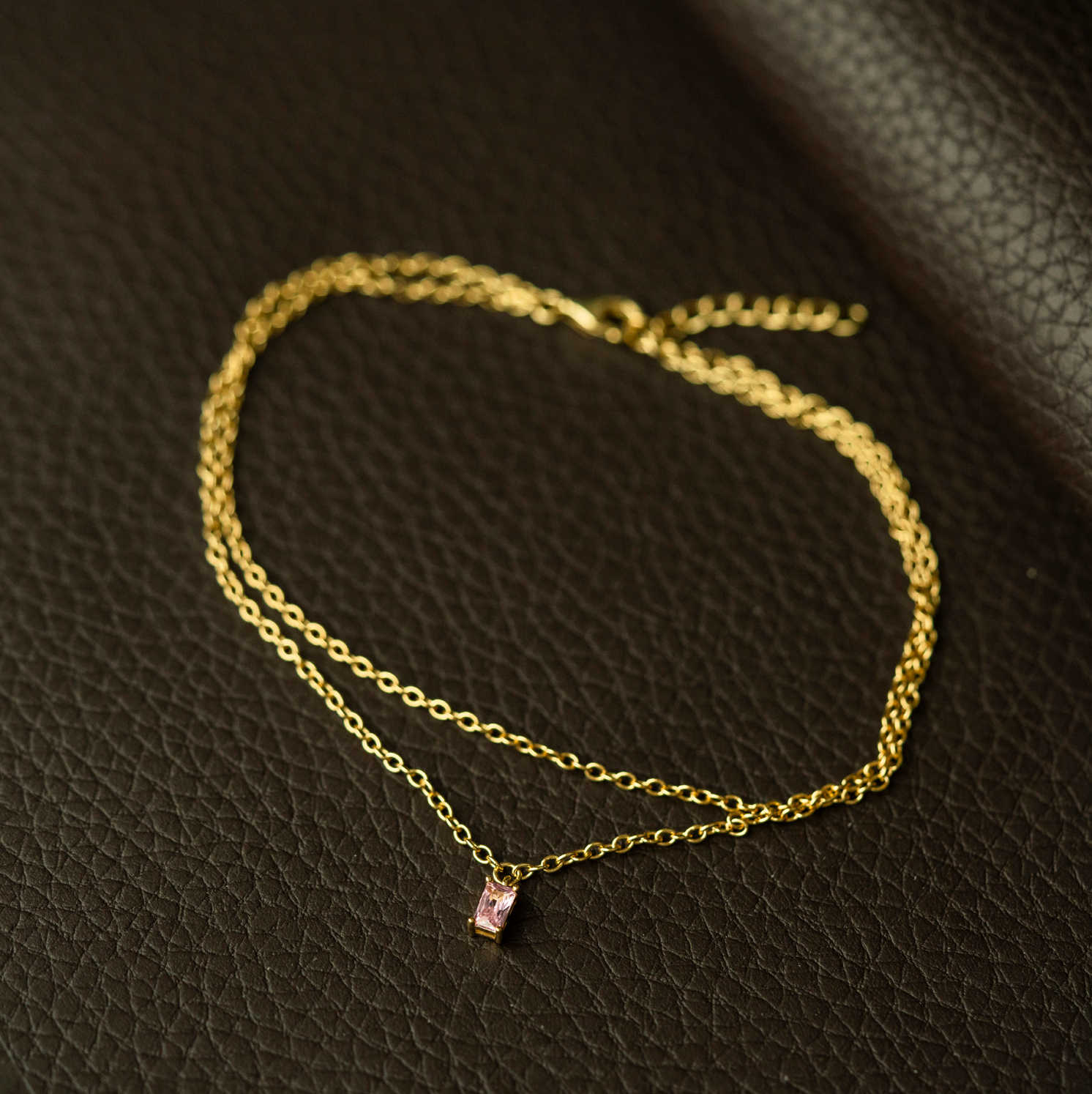 ANKELKJEDE I SØLV MED ROSA ZIRKONIA 25 C 44490.25 - Bjerveur.noANKELKJEDE I SØLV MED ROSA ZIRKONIA 25 C 44490.25