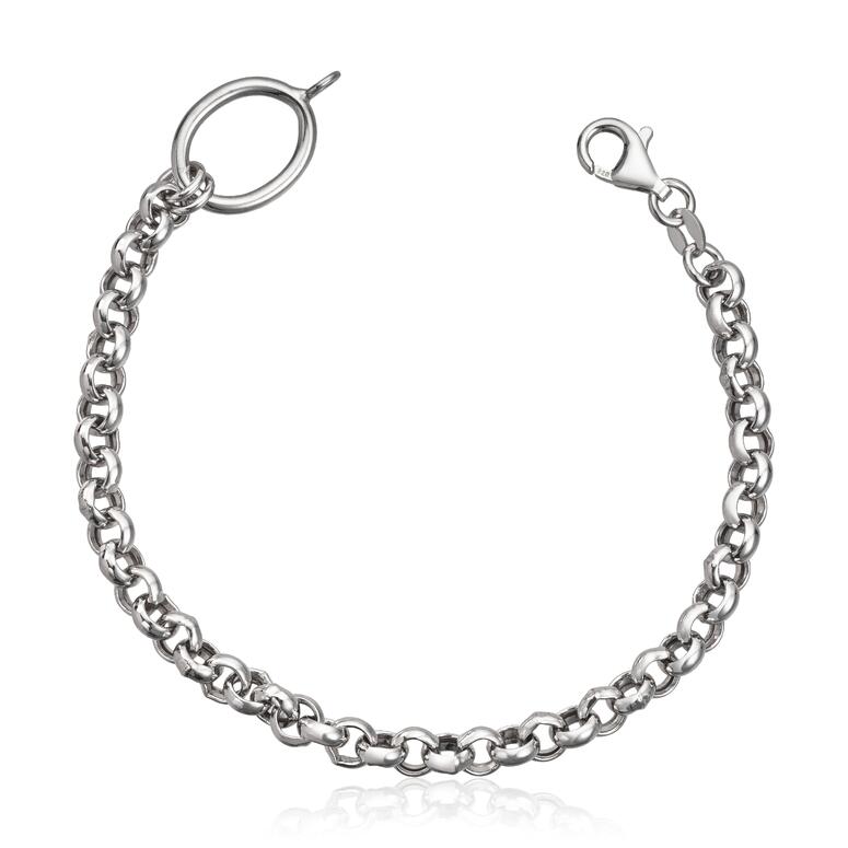 Armånd i sølv rhodinert med karabilås - Bjerveur.no