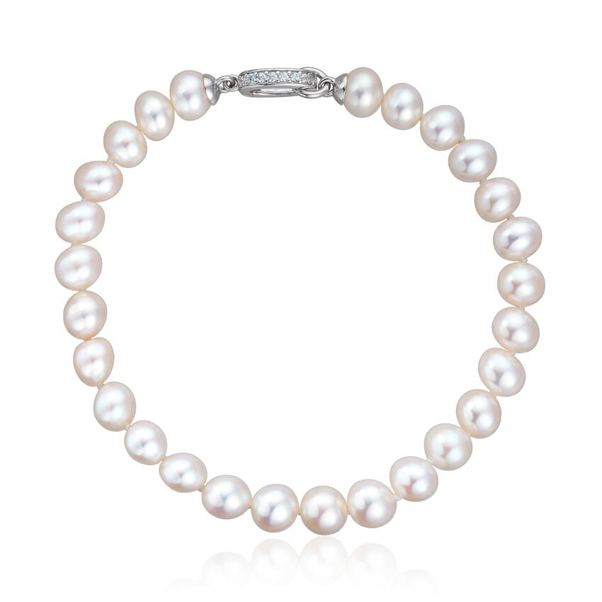 Armbånd ferskvannsperler 6,5 - 7mm med zirkoner Artikkelnr: 3068119 - Bjerveur.noArmbånd ferskvannsperler 6,5 - 7mm med zirkoner Artikkelnr: 3068119