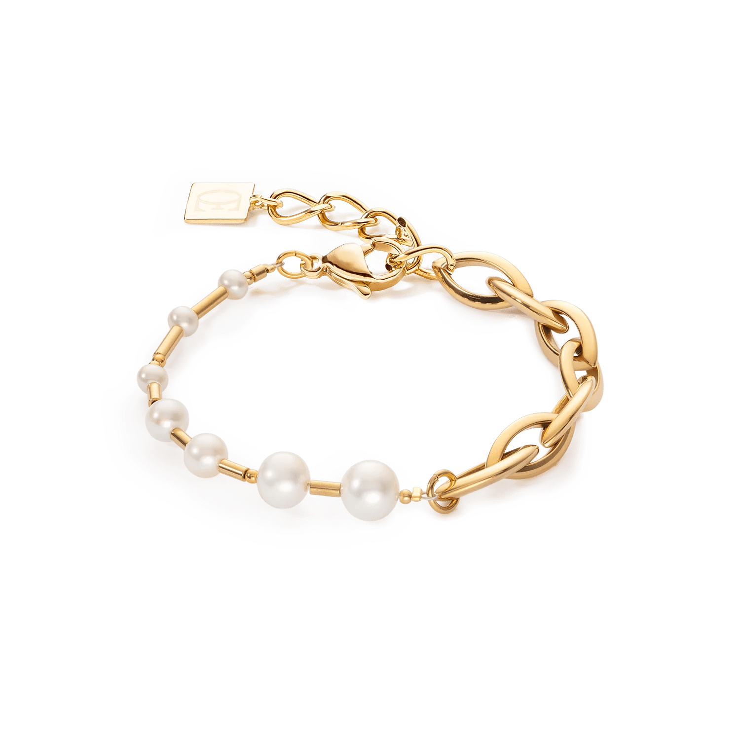 Armbånd Ferskvannsperler & Chunky Chain Navette Multiwear hvitt gull 1110301416 - Bjerveur.noArmbånd Ferskvannsperler & Chunky Chain Navette Multiwear hvitt gull 1110301416