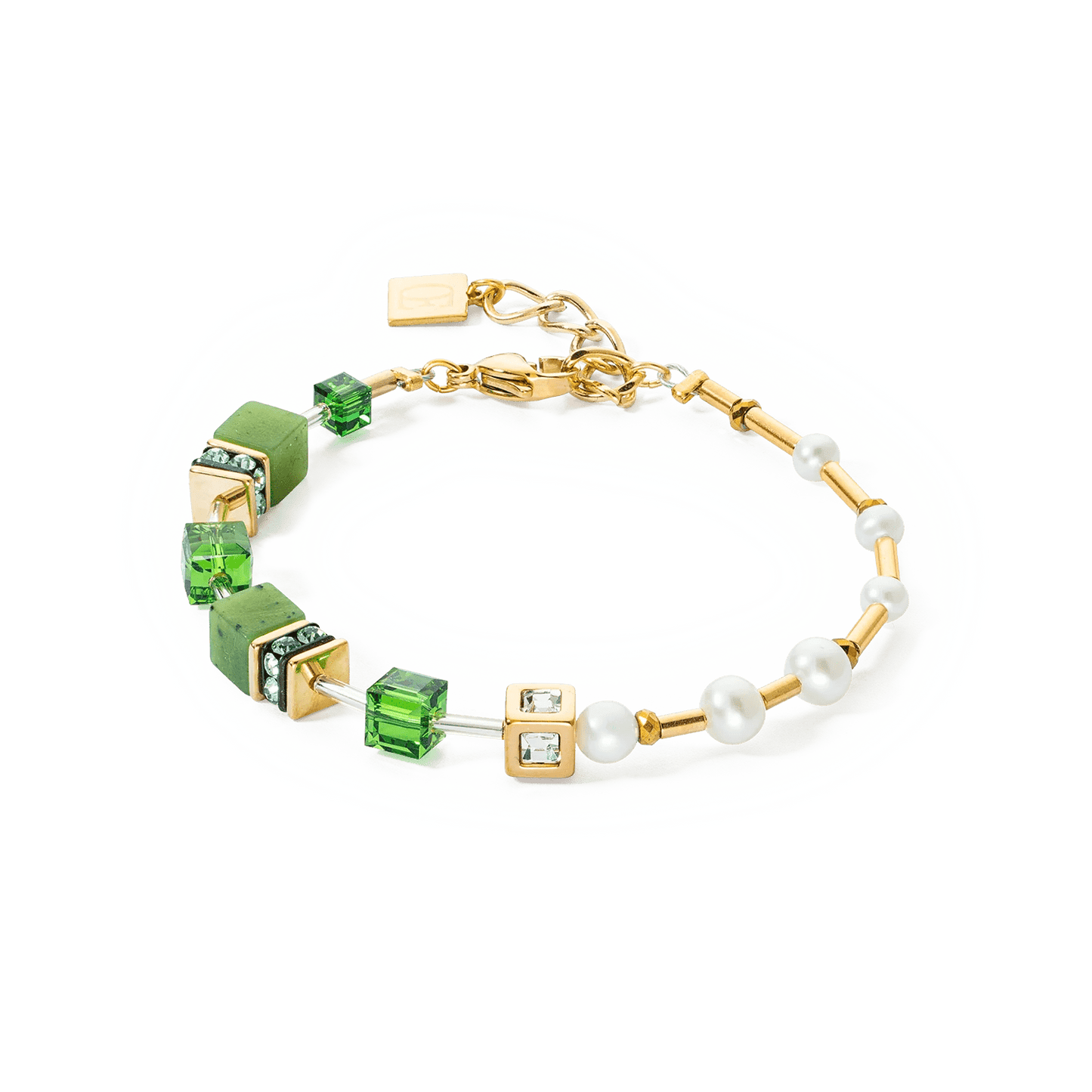 Armbånd GeoCUBE® Fusion Precious Pearl Mix gullgrønn 1122300516 - Bjerveur.noArmbånd GeoCUBE® Fusion Precious Pearl Mix gullgrønn 1122300516