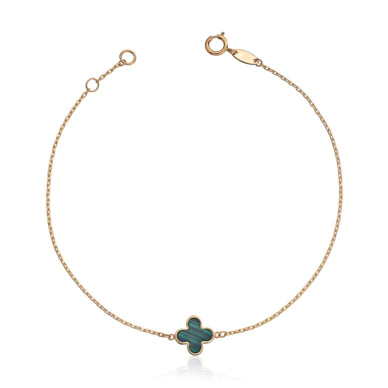 Armbånd i 14K gult gull med malakitt Artikkelnr: 17079 - Bjerveur.noArmbånd i 14K gult gull med malakitt Artikkelnr: 17079