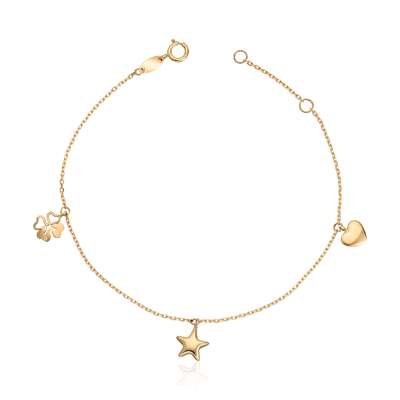 Armbånd i 14K gult med charms Artikkelnr: 17036 - Bjerveur.noArmbånd i 14K gult med charms Artikkelnr: 17036