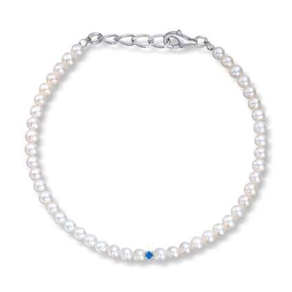 Armbånd i 925S med ferskvannsperler og blå cirkonia Artikkelnr: 3050919 - Bjerveur.noArmbånd i 925S med ferskvannsperler og blå cirkonia Artikkelnr: 3050919