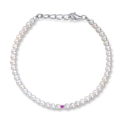 Armbånd i 925S med ferskvannsperler og rosa cirkonia Artikkelnr: 3050719 - Bjerveur.noArmbånd i 925S med ferskvannsperler og rosa cirkonia Artikkelnr: 3050719