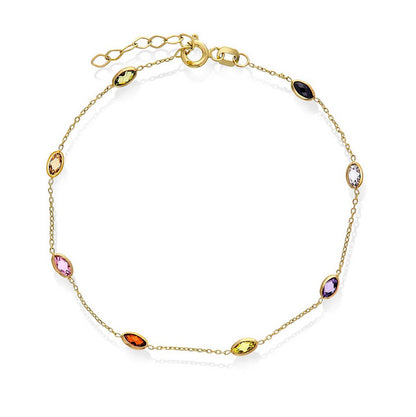 Armbånd i gull med fargede zirkonia 57721 - Bjerveur.noArmbånd i gull med fargede zirkonia 57721