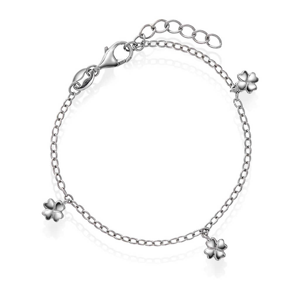 Armbånd i sølv firkløver 25379 - Bjerveur.noArmbånd i sølv firkløver 25379