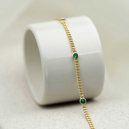 ARMBÅND I SØLV MED GRØNN ZIRKONIA 991599 - Bjerveur.noARMBÅND I SØLV MED GRØNN ZIRKONIA 991599