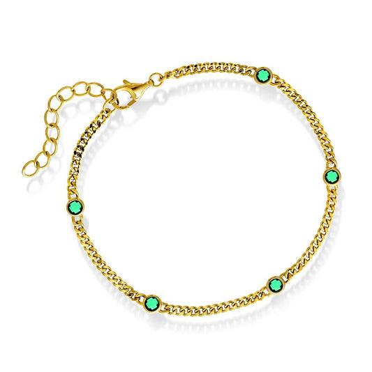 ARMBÅND I SØLV MED GRØNN ZIRKONIA 991599 - Bjerveur.noARMBÅND I SØLV MED GRØNN ZIRKONIA 991599