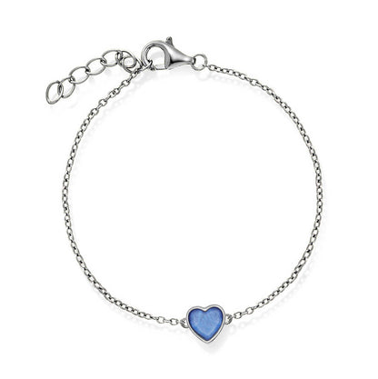 Armbånd i sølv med lys blå perle hjerte 25518 - Bjerveur.noArmbånd i sølv med lys blå perle hjerte 25518