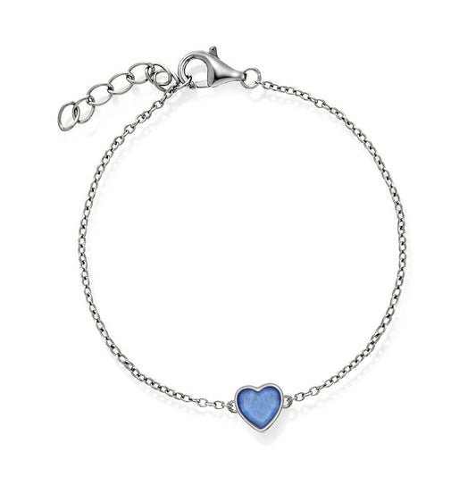 Armbånd i sølv med lys blå perle hjerte 25518 - Bjerveur.noArmbånd i sølv med lys blå perle hjerte 25518