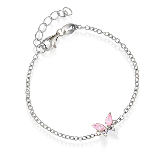 Armbånd i sølv med rosa og hvit zirkonia - Bjerveur.noArmbånd i sølv med rosa og hvit zirkonia