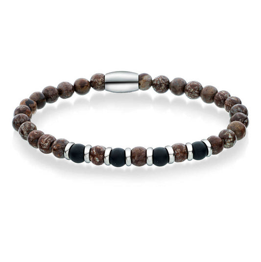 ARMBÅND I STÅL BRUN MED AGAT STEN 972386 - Bjerveur.noARMBÅND I STÅL BRUN MED AGAT STEN 972386