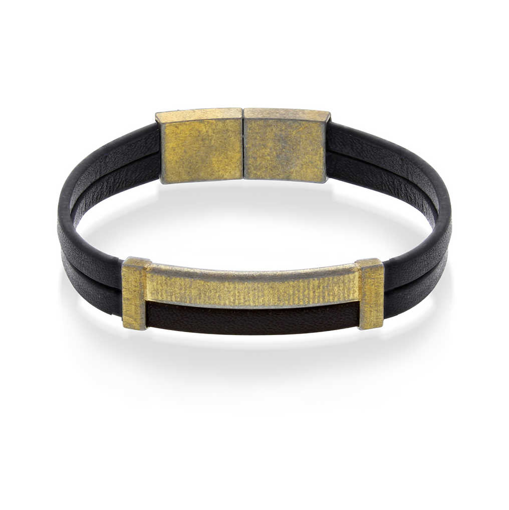 ARMBÅND I STÅL BRUNT SKINN 972501 - Bjerveur.noARMBÅND I STÅL BRUNT SKINN 972501