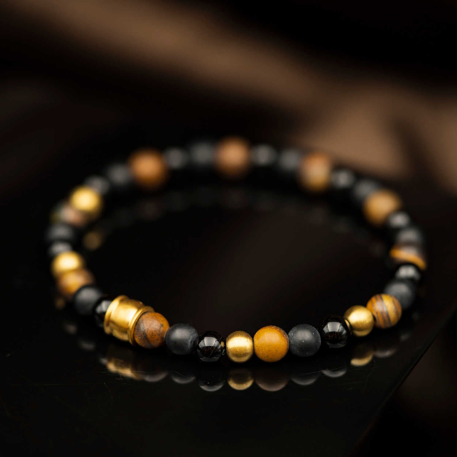 ARMBÅND I STÅL MED AGAT OG TIGERØYE 972509 - Bjerveur.noARMBÅND I STÅL MED AGAT OG TIGERØYE 972509