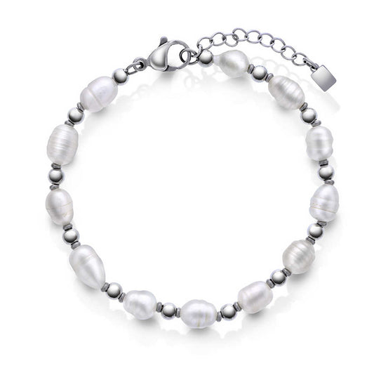 ARMBÅND I STÅL MED FERSKVANNSPERLER 972581 - Bjerveur.noARMBÅND I STÅL MED FERSKVANNSPERLER 972581