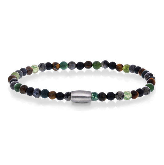 ARMBÅND I STÅL MED GRØNN PERLEMIX 972566 - Bjerveur.noARMBÅND I STÅL MED GRØNN PERLEMIX 972566