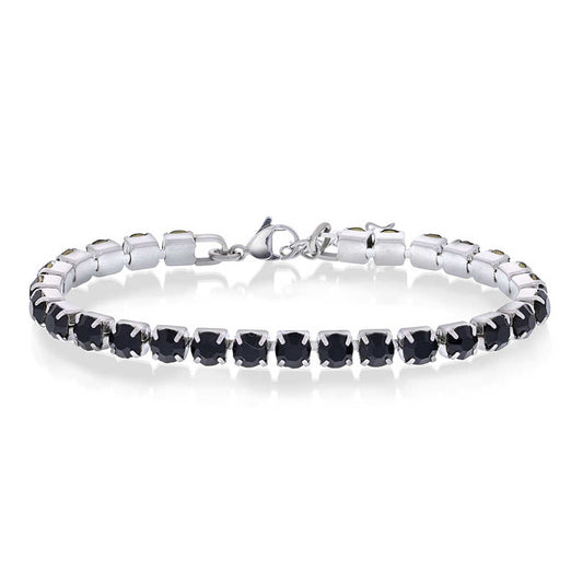 ARMBÅND I STÅL MED SORT ZIRKONIA 972555 - Bjerveur.noARMBÅND I STÅL MED SORT ZIRKONIA 972555