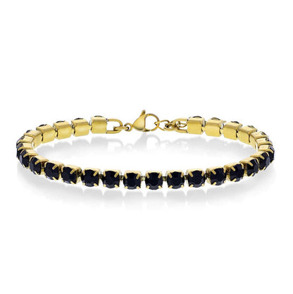 ARMBÅND I STÅL MED SORT ZIRKONIA 972556 - Bjerveur.noARMBÅND I STÅL MED SORT ZIRKONIA 972556
