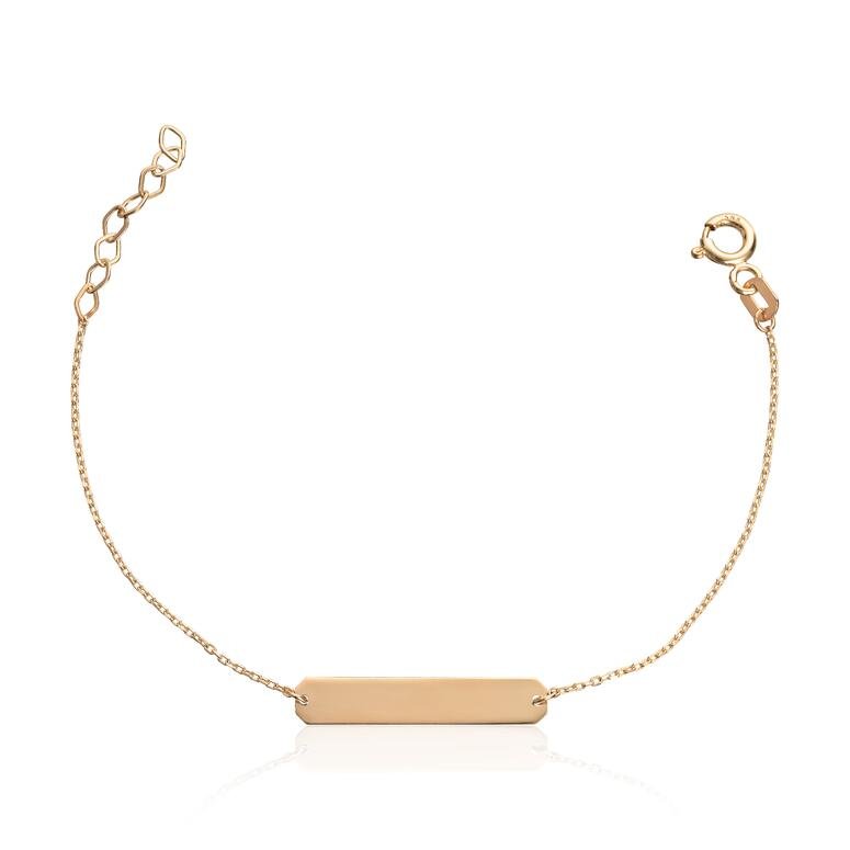 Armbånd ID plate 14K gult gull - Bjerveur.no