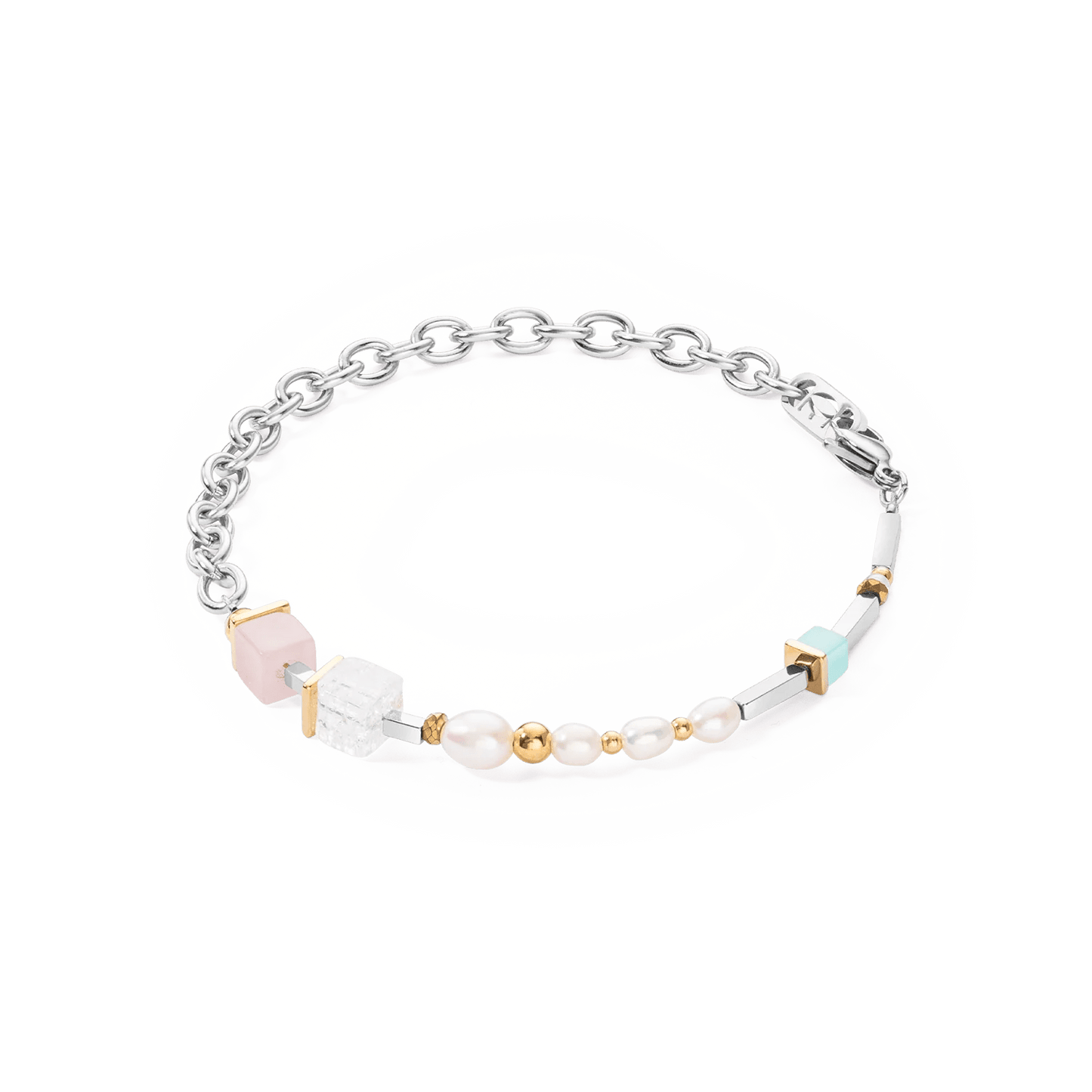 Armbånd Kule romantiske kuber og perler tofarget 1125301558 - Bjerveur.noArmbånd Kule romantiske kuber og perler tofarget 1125301558