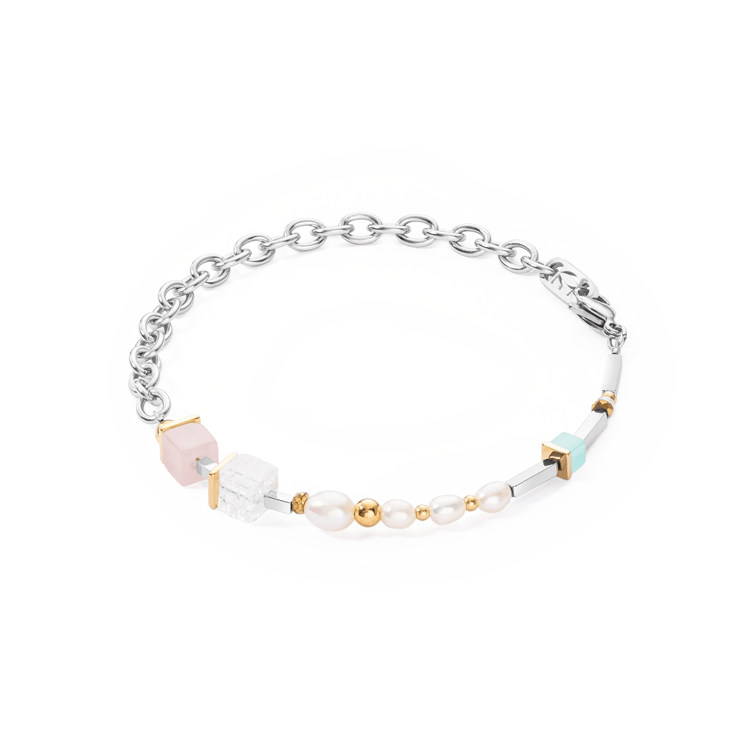 Armbånd Kule romantiske kuber og perler tofarget 1125301558 - Bjerveur.noArmbånd Kule romantiske kuber og perler tofarget 1125301558