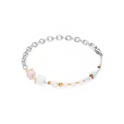 Armbånd Kule romantiske kuber og perler tofarget 1125301558 - Bjerveur.noArmbånd Kule romantiske kuber og perler tofarget 1125301558