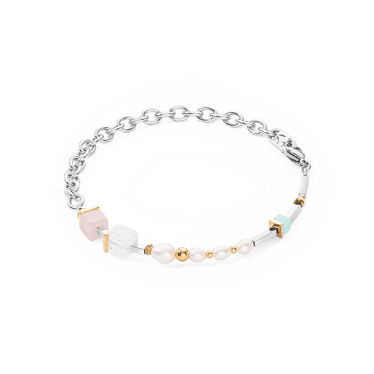 Armbånd Kule romantiske kuber og perler tofarget 1125301558 - Bjerveur.noArmbånd Kule romantiske kuber og perler tofarget 1125301558