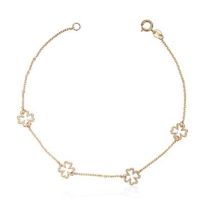 Armbånd med blomster 14K gult gull Artikkelnr: 17055 - Bjerveur.noArmbånd med blomster 14K gult gull Artikkelnr: 17055