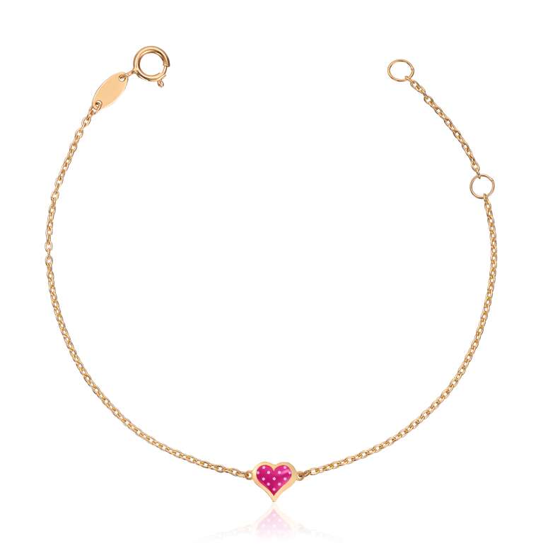 Armbånd med hjerte for barn i 14K gult gull Artikkelnr: 17008 - Bjerveur.noArmbånd med hjerte for barn i 14K gult gull Artikkelnr: 17008