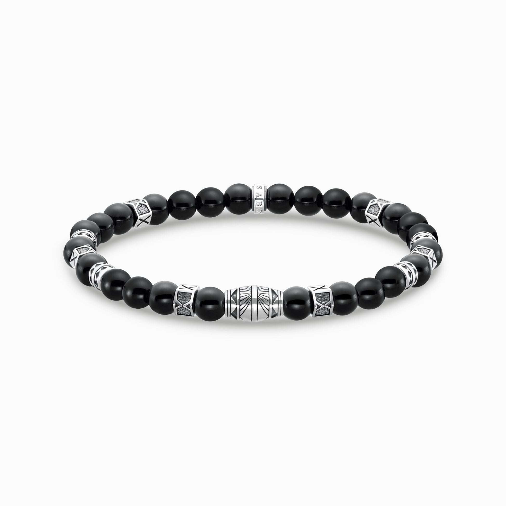 Armbånd med sorte onyx perler sølv A2087 - 507 - 11 - Bjerveur.noArmbånd med sorte onyx perler sølv A2087 - 507 - 11