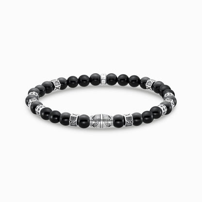 Armbånd med sorte onyx perler sølv A2087 - 507 - 11 - Bjerveur.noArmbånd med sorte onyx perler sølv A2087 - 507 - 11