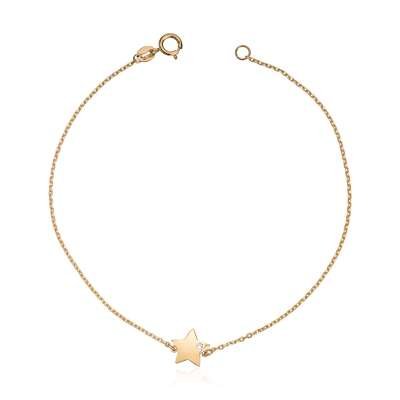Armbånd med stjerne og synt CZ 14K gult gull Artikkelnr: 17057 - Bjerveur.noArmbånd med stjerne og synt CZ 14K gult gull Artikkelnr: 17057