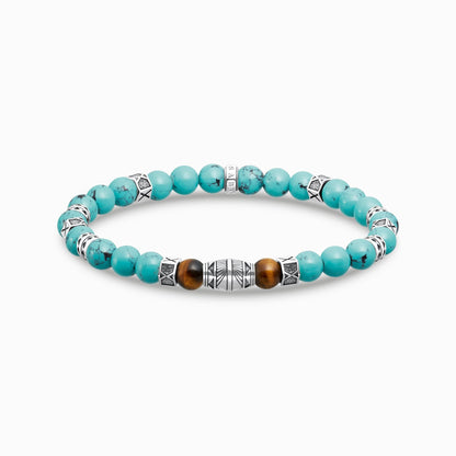 Armbånd med turkise perler og tigerøye perler sølv A2087 - 364 - 7 - Bjerveur.noArmbånd med turkise perler og tigerøye perler sølv A2087 - 364 - 7