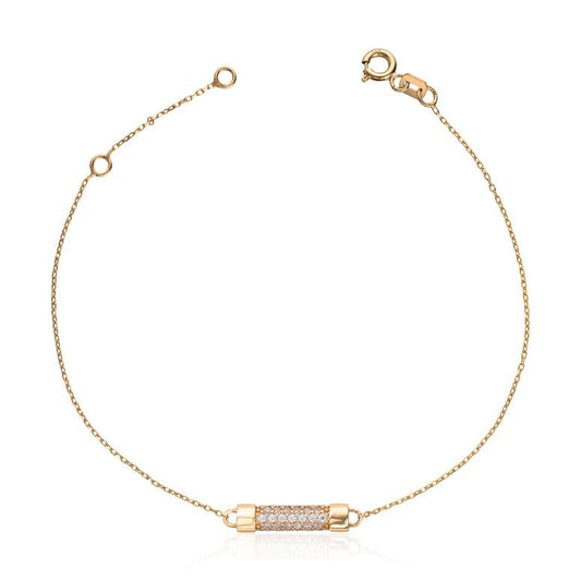 Armbånd med zirkoner i 14K gult gull - Bjerveur.no