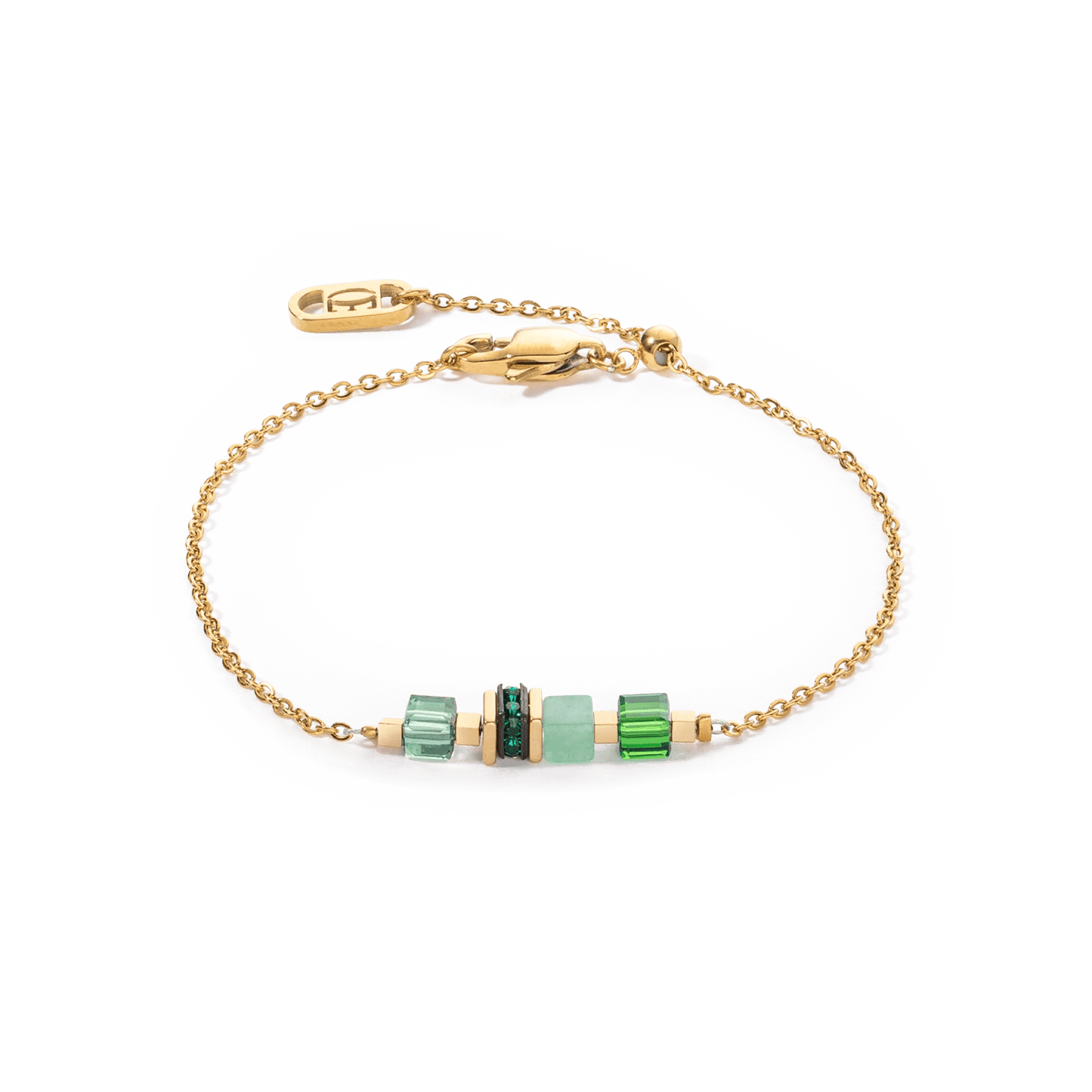 Armbånd Mini Cubes & Chain gullgrønn 5076300516 - Bjerveur.noArmbånd Mini Cubes & Chain gullgrønn 5076300516