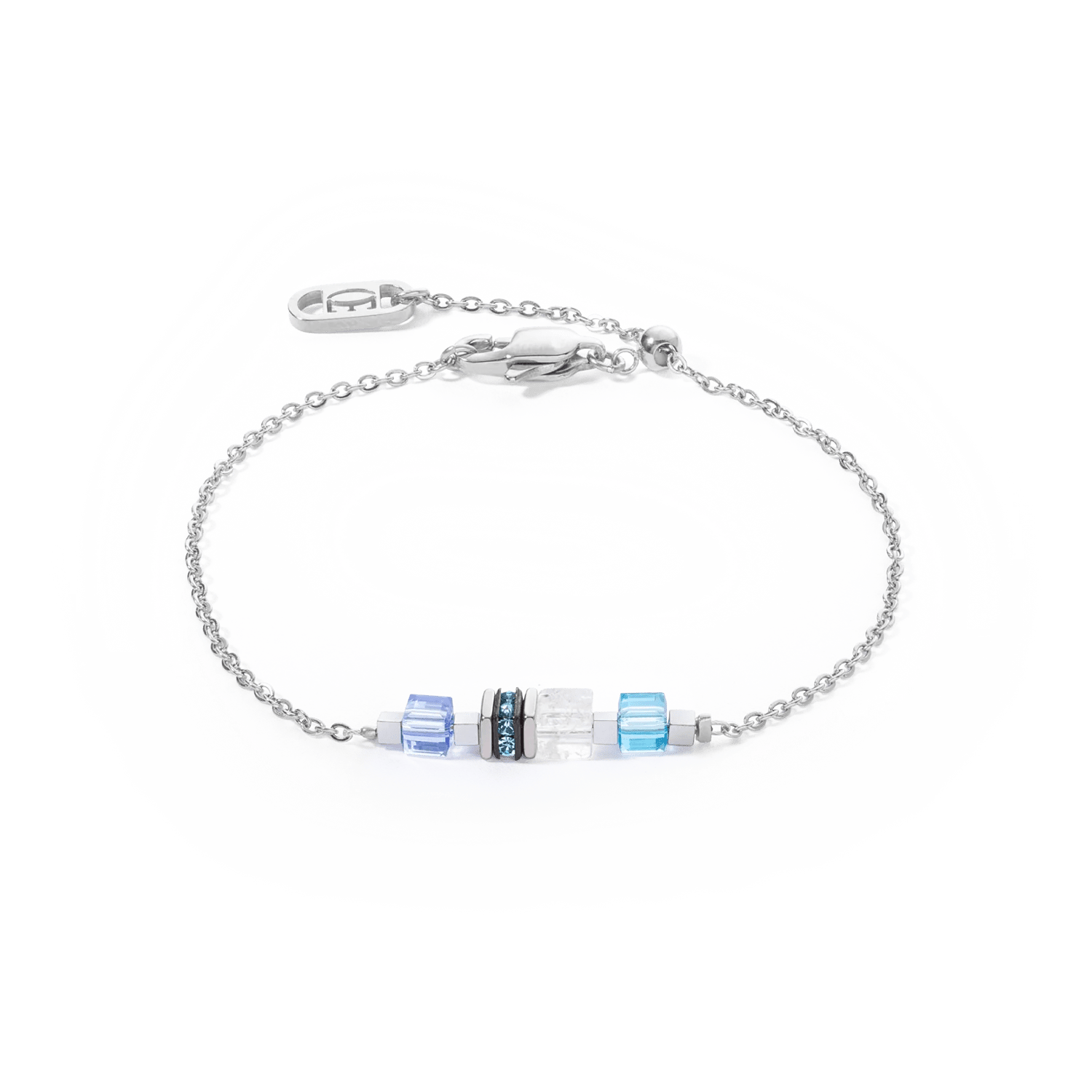 Armbånd Mini Cubes & Chain sølv - blå 5076300717 - Bjerveur.noArmbånd Mini Cubes & Chain sølv - blå 5076300717