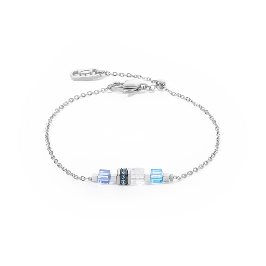 Armbånd Mini Cubes & Chain sølv - blå 5076300717 - Bjerveur.noArmbånd Mini Cubes & Chain sølv - blå 5076300717